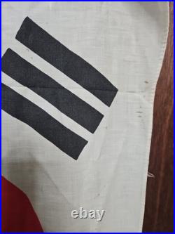 Vtg Korean War Bring Back Linen Painted South Korea Flag Seoul 36x23