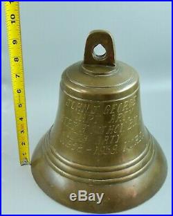 Vtg Korean War Solid Brass/Bronze Authentic Ship/Sailors Bell Awarded to Capt