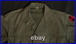 Vtg Korean War US Army 7th Infantry HBT Cut Down Field Modified Jacket 34R Korea