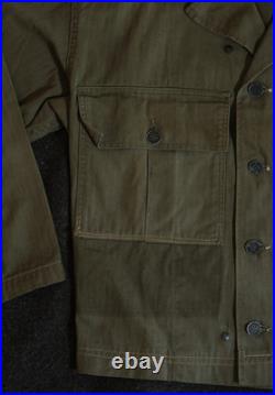 Vtg Korean War US Army 7th Infantry HBT Cut Down Field Modified Jacket 34R Korea