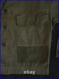 Vtg Korean War US Army 7th Infantry HBT Cut Down Field Modified Jacket 34R Korea