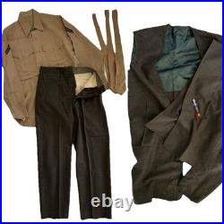 Vtg Korean War US Army Corporal Uniform Wool Shirt Trousers Ribbon Bar Small