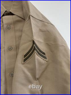 Vtg Korean War US Army Corporal Uniform Wool Shirt Trousers Ribbon Bar Small