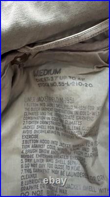 Vtg Korean War era M-1951 M-51 field jacket shell With Liner in Medium Regular