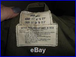 Vtg M-1950 Field Jacket Korean War Era M. Bogen Co. No Liner, Small Short