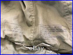 Vtg M-1951 Korean War Fishtail Parka Wool Liner Wolf Fur Hood M51 X-large