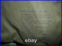 Vtg. M-1951 Korean War Military Fishtail Parka Shell, Mohair Liner, SizeSmall