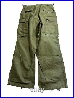 Vtg M51 Field Trousers Shell M-1951 Army Military Pants Green Baggy 34X29