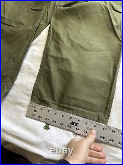 Vtg M51 Field Trousers Shell M-1951 Army Military Pants Green Baggy 34X29