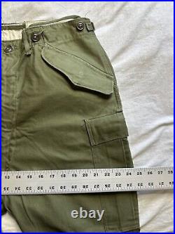 Vtg M51 Field Trousers Shell M-1951 Army Military Pants Green Baggy 34X29