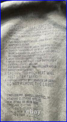 Vtg M51 Field Trousers Shell M-1951 Army Military Pants Green Baggy Long M Talon