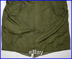 Vtg M51 Fishtail Parka XL Korean War US Army OD Green Cotton Sateen NICE