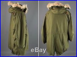 Vtg Men's 1951 M-51 Korean War Fox Fur Hood Jacket Parka sz M 50s Coat #3966