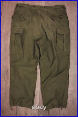 Vtg Men's 50s Korean War US Army M-51 Cargo Field Pants Sz XL Reg 1950s