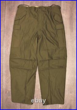Vtg Men's 50s Korean War US Army M-51 Cargo Field Pants Sz XL Reg 1950s Sateen