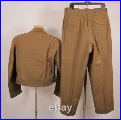 Vtg Men's Korean War 50s US Army Wool Uniform Ike Jacket & Pants Sz L 42 1950s