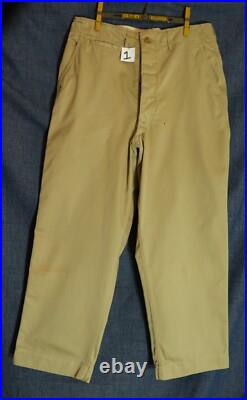 Vtg NOS 1952 WWII Pat Date 1945 US Army Khaki Chino Trousers 34 W x 29 L #1