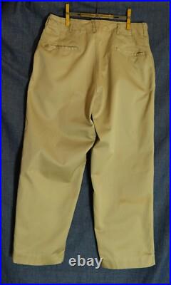 Vtg NOS 1952 WWII Pat Date 1945 US Army Khaki Chino Trousers 34 W x 29 L #1