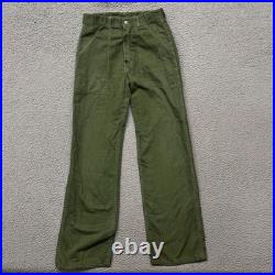 Vtg OG 107 Pants Mens 28x32 Green 13 Star US Military Baker Pants Korean War