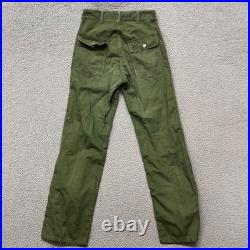 Vtg OG 107 Pants Mens 28x32 Green 13 Star US Military Baker Pants Korean War