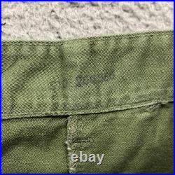 Vtg OG 107 Pants Mens 28x32 Green 13 Star US Military Baker Pants Korean War