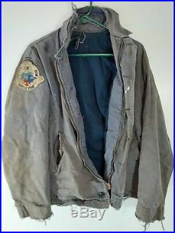Vtg Post WWII Korean War US Navy OIDIV Watch Your Back Patch Deck Jacket No Tag