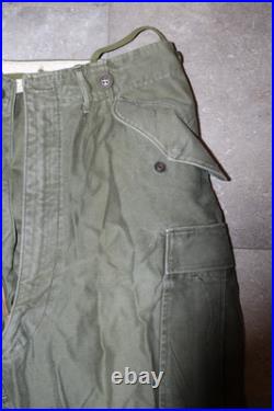 Vtg U. S. Army Military Korean War Era Jungle Combat Pants O. D. M-1951 Sz. 35x34