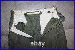 Vtg U. S. Army Military Korean War Era Jungle Combat Pants O. D. M-1951 Sz. 35x34