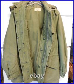 Vtg US Air Force-Army M-1951 Korean War Field Jacket OG 107, Hood M-1943