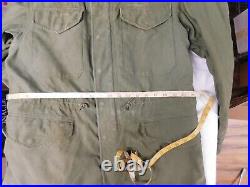 Vtg US Air Force-Army M-1951 Korean War Field Jacket OG 107, Hood M-1943