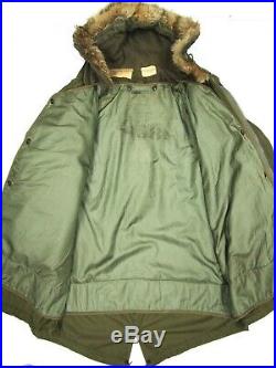 Vtg US Army M-51 FIshtail Parka sz M KOREAN WAR shell liner hood 1950s coat L