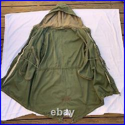 Vtg US Army Military M51 Fishtail Parka Jacket Large w Wool Frieze Liner M-1951