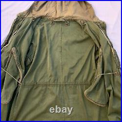 Vtg US Army Military M51 Fishtail Parka Jacket Large w Wool Frieze Liner M-1951