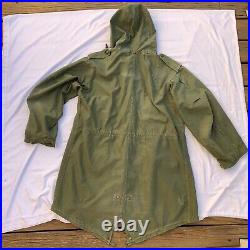 Vtg US Army Military M51 Fishtail Parka Jacket Large w Wool Frieze Liner M-1951