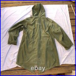 Vtg US Army Military M51 Fishtail Parka Jacket Large w Wool Frieze Liner M-1951