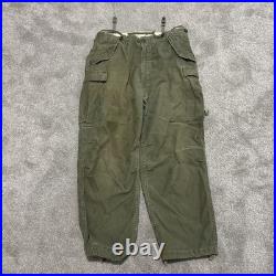 Vtg US Army Pants Regular Long Fulton Trouser Shell Field M1951 50s Korean War
