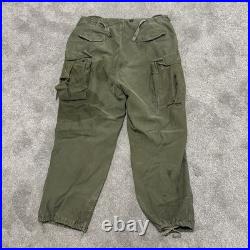 Vtg US Army Pants Regular Long Fulton Trouser Shell Field M1951 50s Korean War