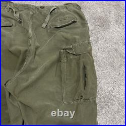 Vtg US Army Pants Regular Long Fulton Trouser Shell Field M1951 50s Korean War
