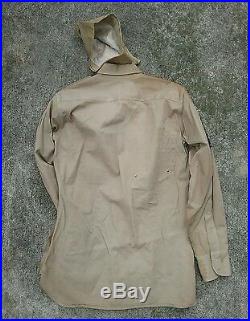 Vtg wwii usmc 8th Army military khaki shirt patch uniform cap hat Korean War