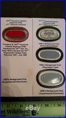 WW2/ Korean War 11th Airborne Ovals Patches Badges Jump Wings Paratrooper