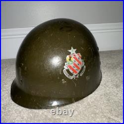 WW2/Korean War Era US M1 Helmet Shell + Liner McCord M-163A with Decals