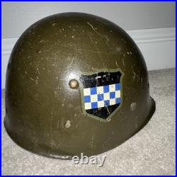 WW2/Korean War Era US M1 Helmet Shell + Liner McCord M-163A with Decals