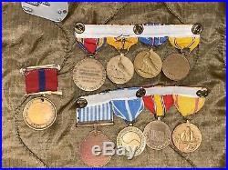 WW2 / Korean War Era US Marine Corps Medal Bar, Dog Tag Grouping, Named MP USMC
