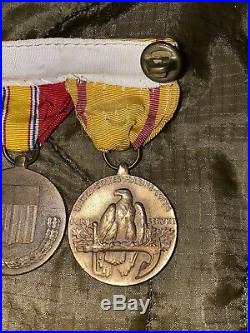 WW2 / Korean War Era US Marine Corps Medal Bar, Dog Tag Grouping, Named MP USMC