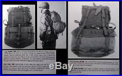 WW2 // Korean War era US M-1945 Backpack & Shovel & Belt & Canteen & More USED