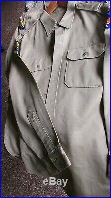 WW2/Korean war era USAAF officer uniform shirts, khaki, size medium, all wool