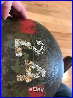 WW2 WWII Korean War MP M. P Helmet Front seemed 24th infantry division