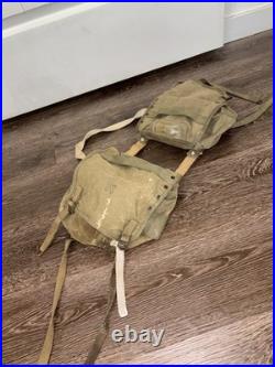 WW2 WWII Korean War Saddle Bag Makeshift US Army Bags Rare Cool Vintage