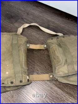 WW2 WWII Korean War Saddle Bag Makeshift US Army Bags Rare Cool Vintage WW2 WWII Korean War Saddle Bag Makeshift US Army Bags Rare Cool Vintage