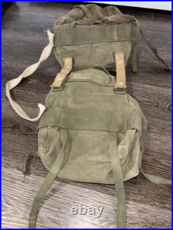 WW2 WWII Korean War Saddle Bag Makeshift US Army Bags Rare Cool Vintage WW2 WWII Korean War Saddle Bag Makeshift US Army Bags Rare Cool Vintage